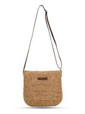 Handwoven Straw Beach Bag Crossbody Shoulder Purse Summer Boho Tote